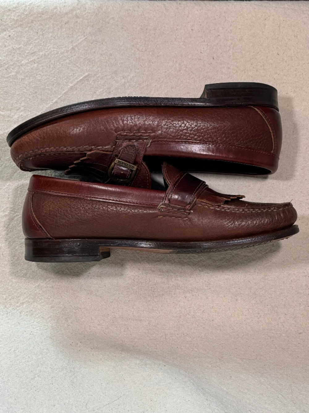 H.S. Trask Kiltie Buckle Strap Loafers Mens Size 9.5M - Picture 12 of 15